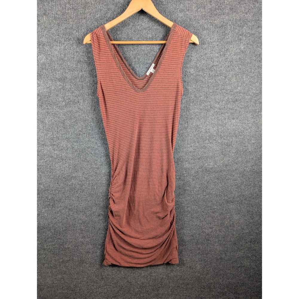 Standard James Perse Dress Sz 2 Striped Ruched Sleeveless V-Neck Casual y2k USA